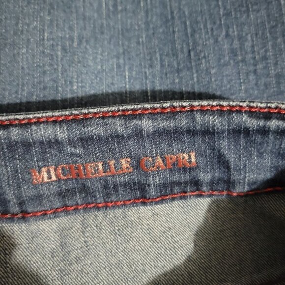 Liverpool Sz 14/32 Medium Wash Mid Rise Michelle Capri Cropped Blue Denim Jeans - Picture 9 of 12